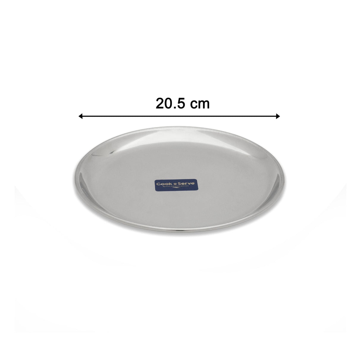Cook N Serve Heavy-Guage Stainless Steel China Plates, Salad/ Snacks Plate(Set of 6)