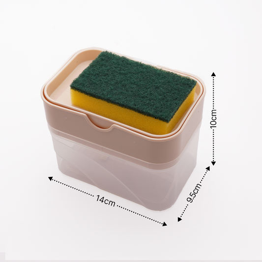 Nayasa 2 in 1 Soap Pump Dispenser for Dishwasher Liquid Soap, Sponge Holder with Free Sponge
