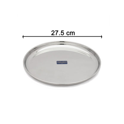 Cook N Serve Stainless Steel Kanchan Bogi Plate Breakfast, Lunch/Dinner Plate(Set of 6)