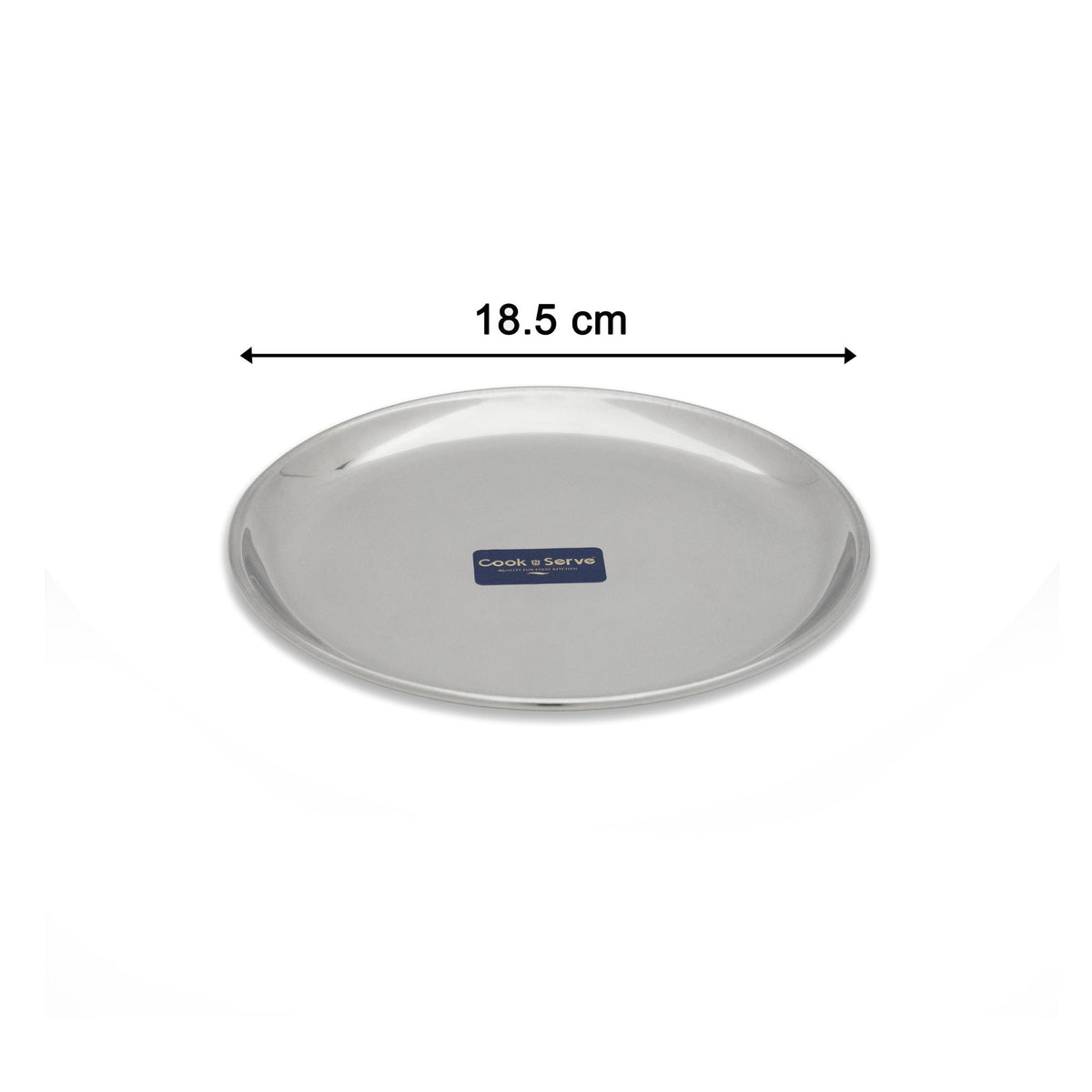 Cook N Serve Heavy-Guage Stainless Steel China Plates, Salad/ Snacks Plate(Set of 6)