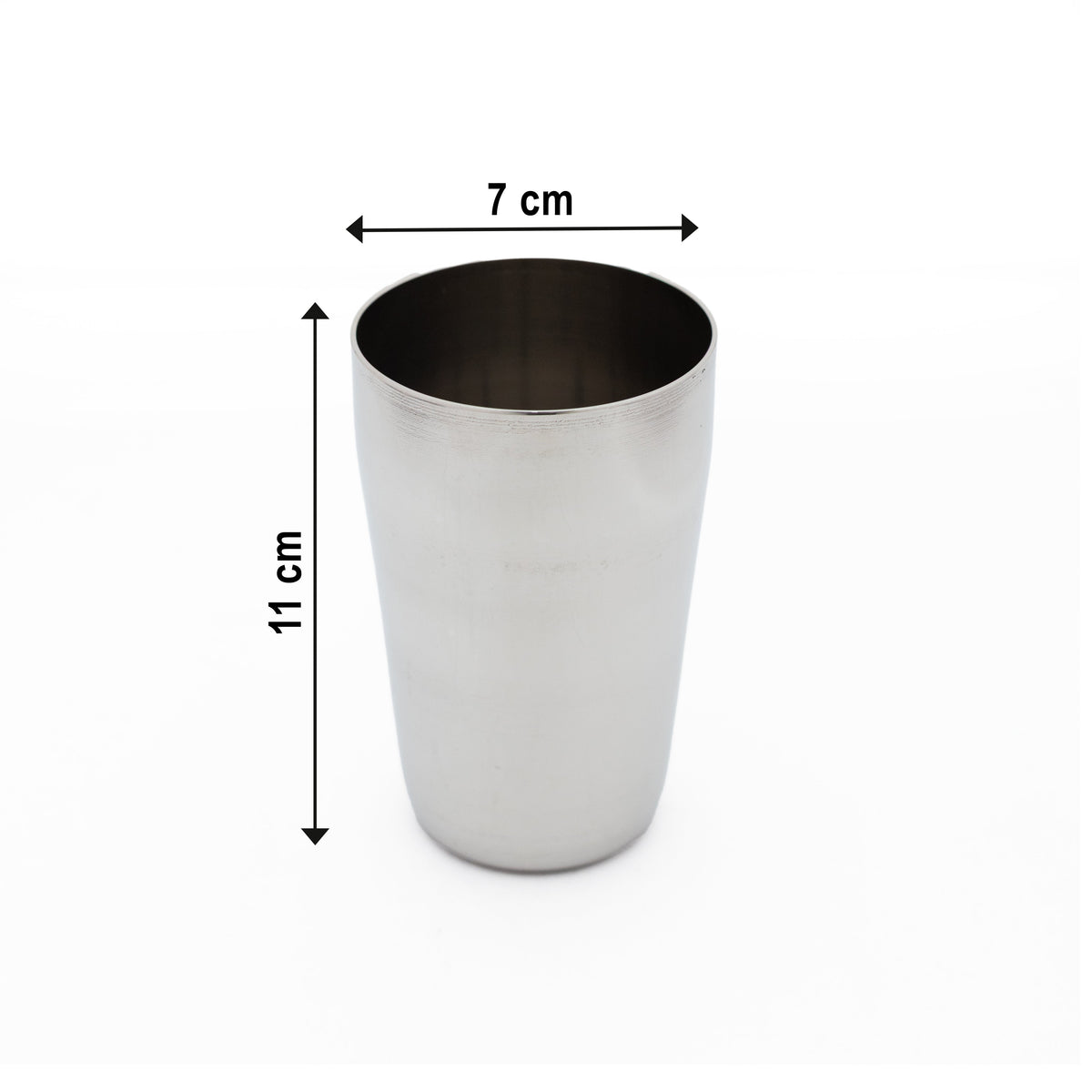 Stainless Steel Mirror Finish Glass for serving cold refreshment drinks (Set of 6)