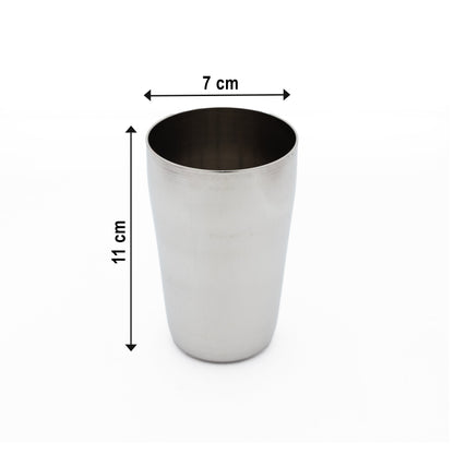 Stainless Steel Mirror Finish Glass for serving cold refreshment drinks (Set of 6)