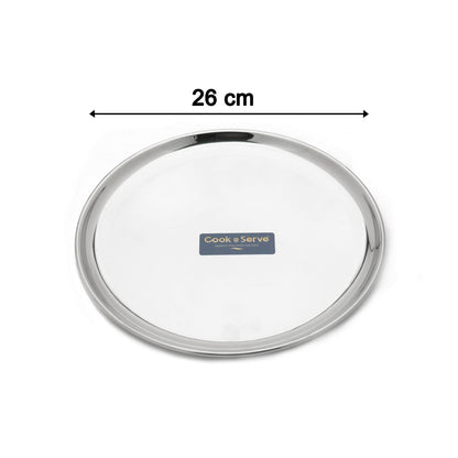 Cook N Serve Heavy-Guage Stainless Steel China Plates, Salad/ Snacks Plate(Set of 6)