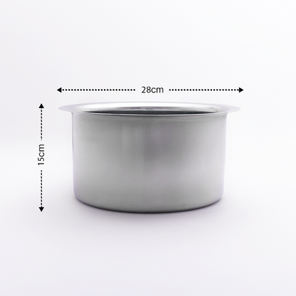 Stainless Steel Flat Bottom Cooking Tope, Induction & Gas Compatible, Food-Grade Stainless Steel
