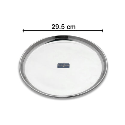 Cook N Serve Stainless Steel Kanchan Bogi Plate Breakfast, Lunch/Dinner Plate(Set of 6)