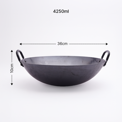 Traditional Stainless Steel Kadhai With Handle for Heavy Duty Kitchen
