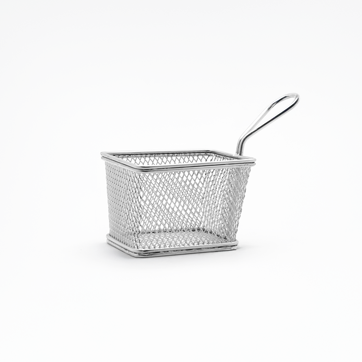 Stainless Steel Mini Square Fry Basket for Serving French Fries and Friend Snacks (Set of 6)