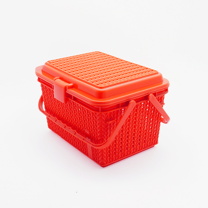 Picnic Basket Small with Lid and Handle, Ideal for Food Storage while travelling