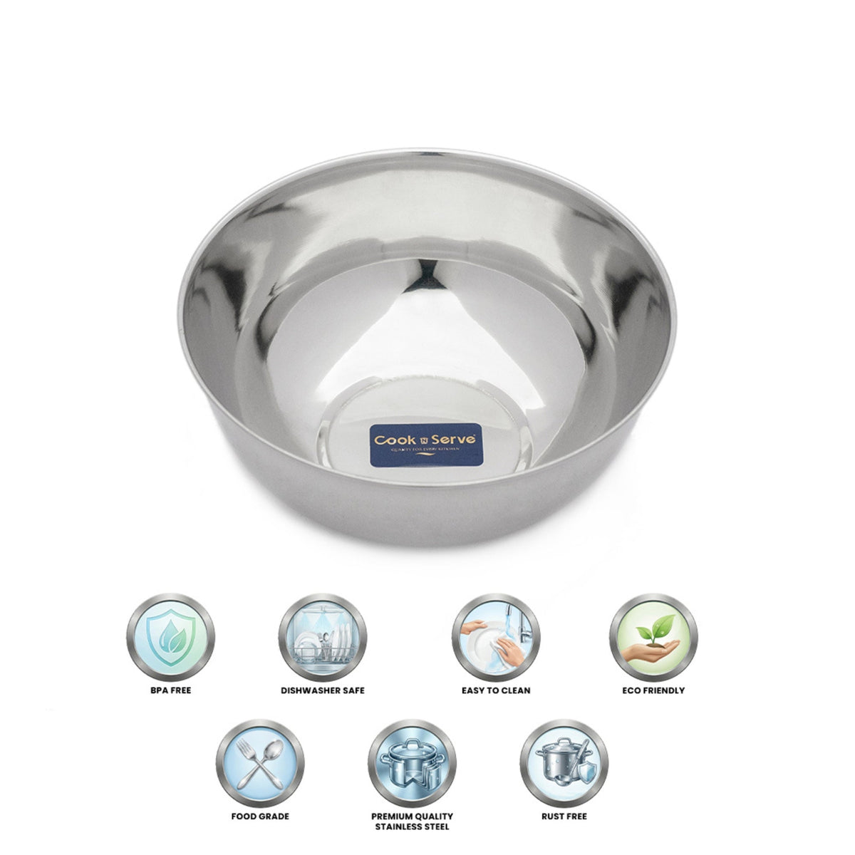 Cook N Serve Stainless Steel Rasmalai Bowl(Set of 6)