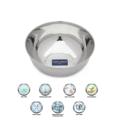 Cook N Serve Stainless Steel Rasmalai Bowl(Set of 6)